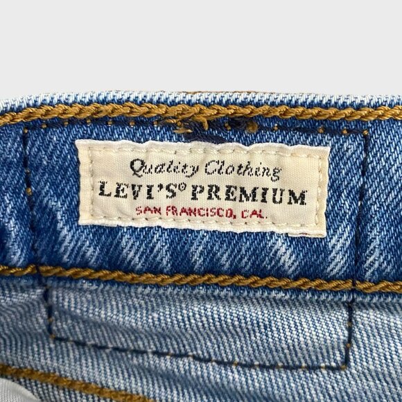 Levi's Wedgie Straight Fit Ankle Jeans Womens 25 Light Wash High-Rise Distressed - Picture 11 of 14